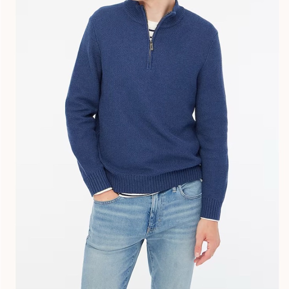 J. Crew Men's Navy Zip-Up Sweater NWT